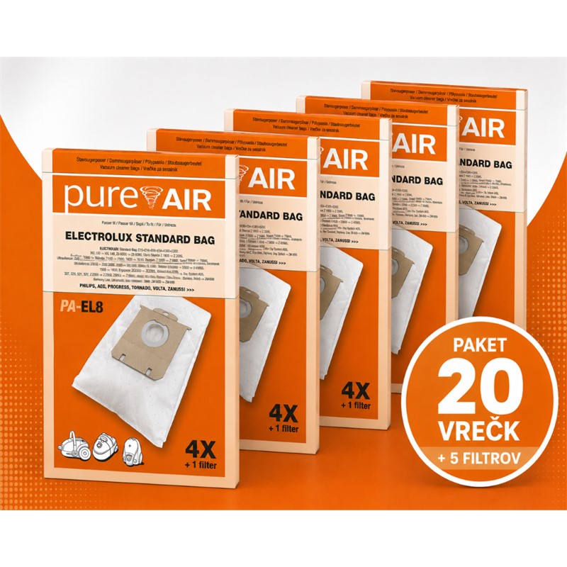 Vrečke za sesalnike Pure Air ELECTROLUX - Paket 20 vrečk   5 filtrov