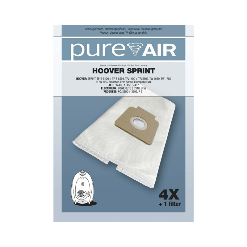 Vrečke za sesalnike Pure Air HOOVER SPRINT - 20 vrečk   5 filtrov
