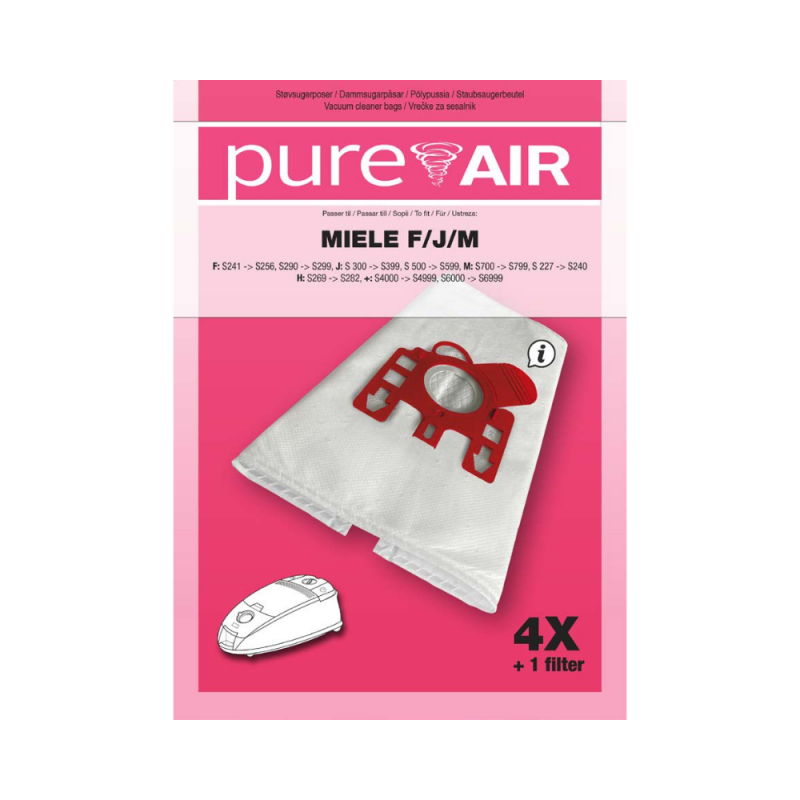 Vrečke za sesalnike Pure Air MIELE F/J/M - 4 vrečke   filter