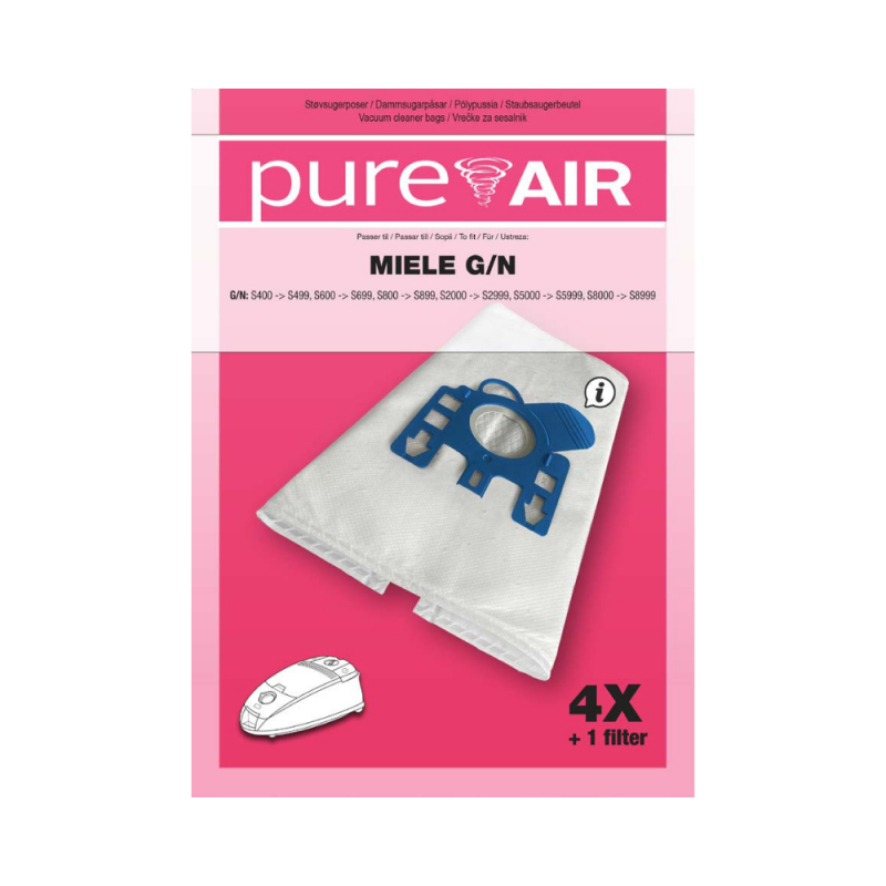 Vrečke za sesalnike Pure Air MIELE G/N - 4 vrečke   filter