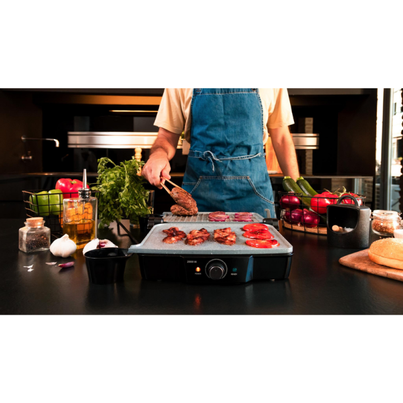 Električni žar Cecotec Rock'nGrill 2000 Stone Ceramic Mix