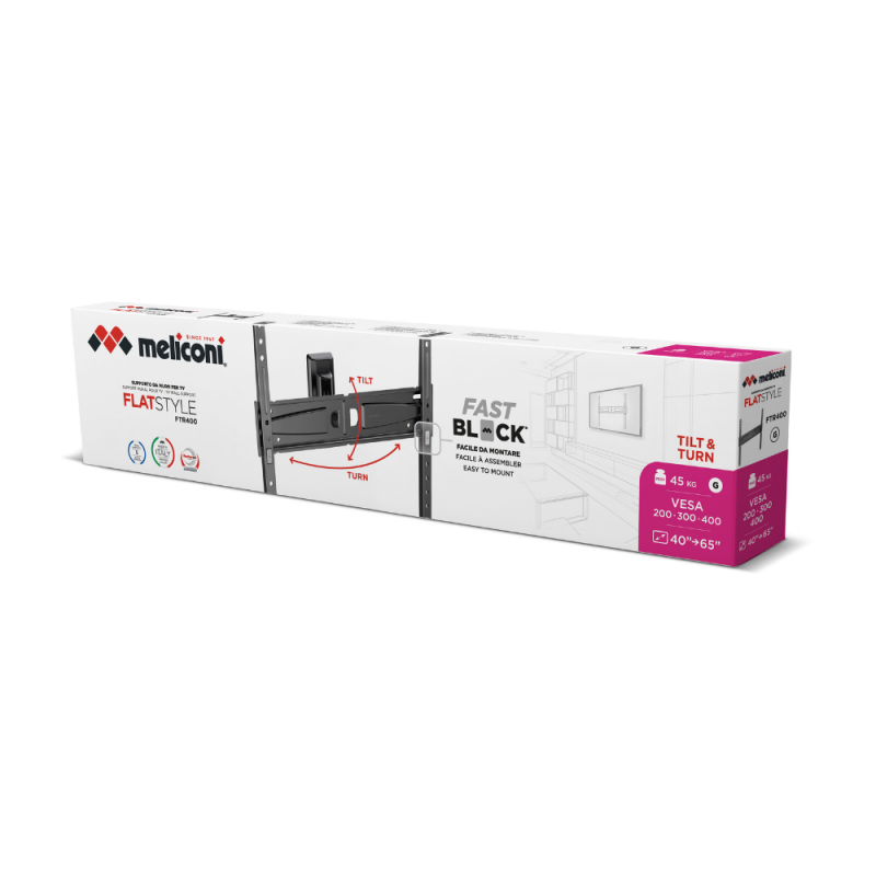 Stenski nosilec za TV Meliconi Flatstyle FTR400 Fast Block
