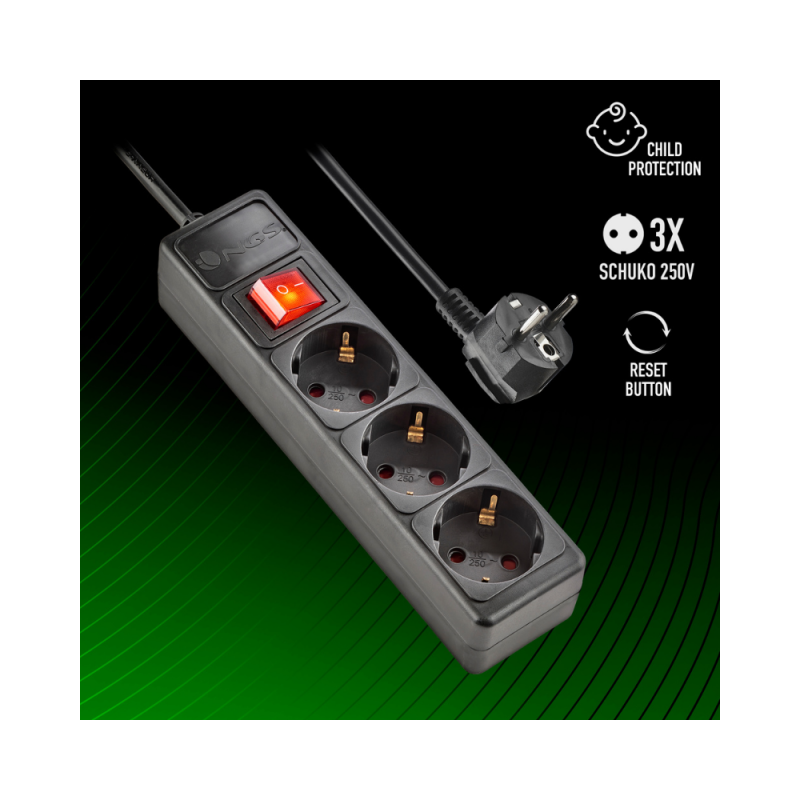 Podaljšek s 3 vtičnicami POLE 300