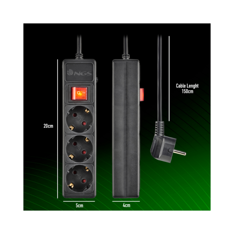 Podaljšek s 3 vtičnicami POLE 300