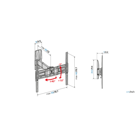 Stenski nosilec za TV Slimstyle Plus 400 SR Fast Block
