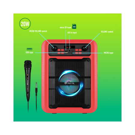 Prenosni zvočnik NGS Roller Lingo Red