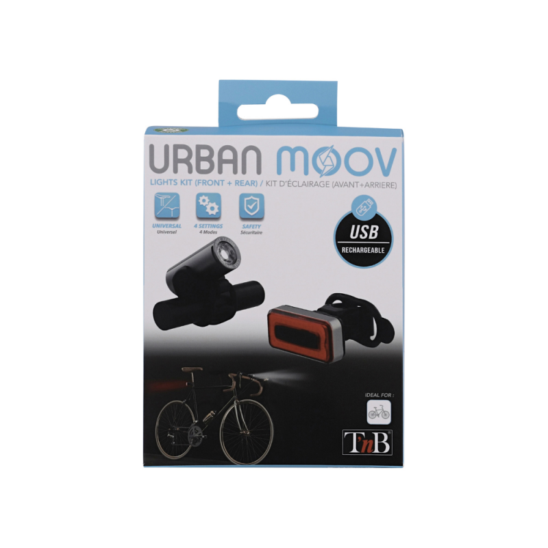 Komplet sprednje in zadnje LED luči za kolo Urban Moov UMLEDUSB