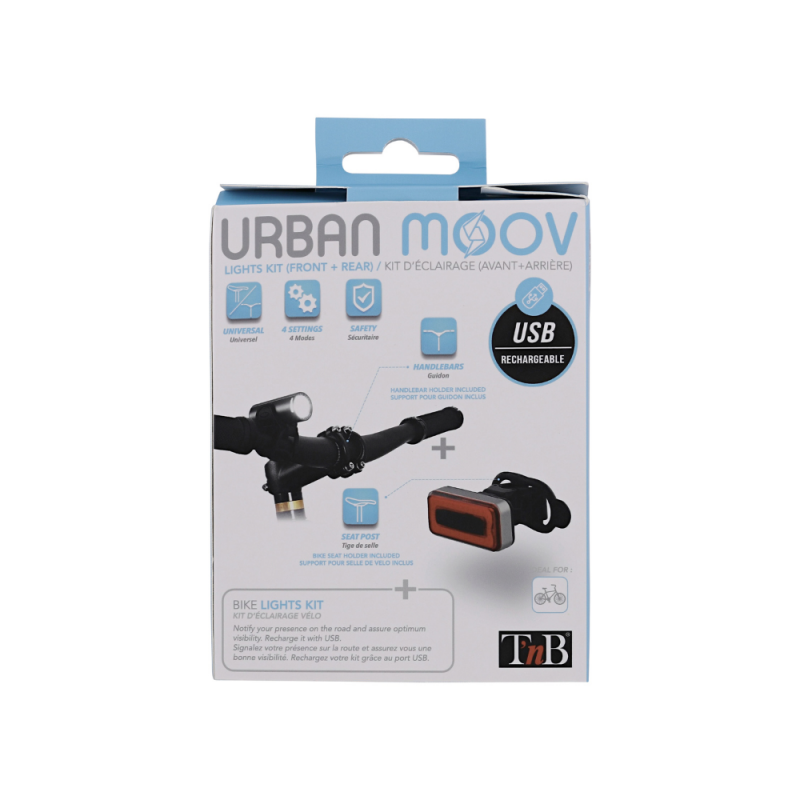 Komplet sprednje in zadnje LED luči za kolo Urban Moov UMLEDUSB