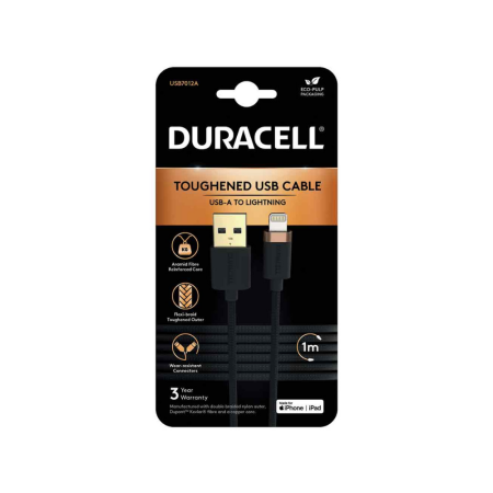 Kabel Duracell USB-A v Lightning 1m črn