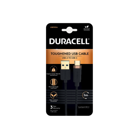 Kabel Duracell USB-A v USB-C 3.2 Gen1 1m črn