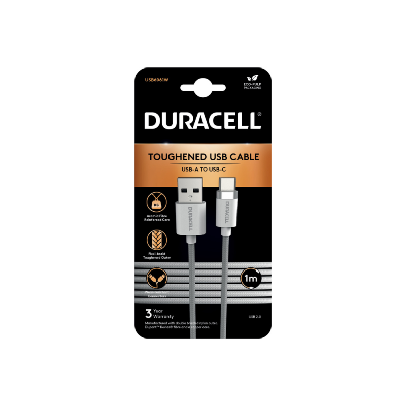 Kabel Duracell USB-A v USB-C 1m bel